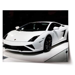 Plakát SABLO - Bílé Lamborghini 2 60x40 cm