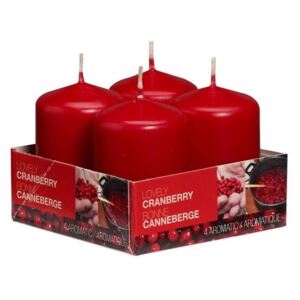 Bolsius NR Válec 4ks 40x60 Lovely Cranberry vonná svíčka