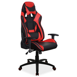 Kancelářská židle JAGUAR, 122-130x69x49x44-52, černá/červená