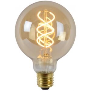 LED Bulb - Filament bulb - Ø 9,5 cm - LED Dim. - 1x5W 2200K - Amber ::