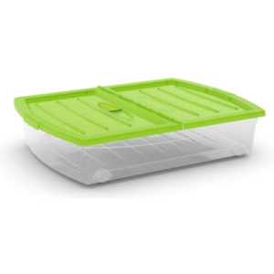 KIS KIS Spinning Box XL úložný box 56 L, průhledný/zelené víko