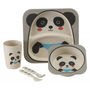Dětský set nádobí Vango Bamboo - panda Barva: bílá/šedá