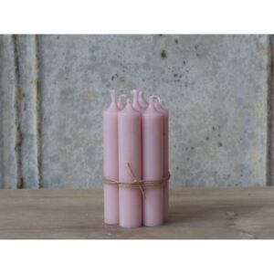 Růžová úzká krátká svíčka Short dinner rose - Ø 2 *11cm / 4.5h