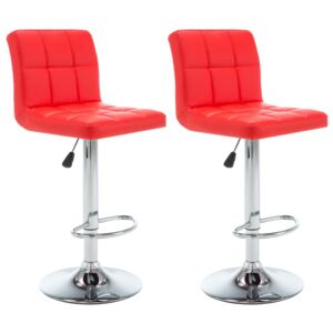 Barové židle Pasan z umělé kůže 2 ks | červené