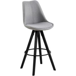 SCANDI Světle šedá látková barová židle Damian 76,5 cm