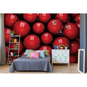 Fototapeta - 3D Red Balls IV.d-red-balls Vliesová tapeta - 206x275 cm