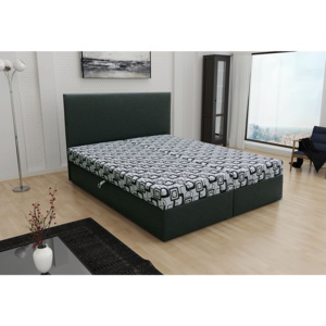Manželská postel THOMAS včetně matrace, 180x200, Dolaro 8 černý/Siena šedý