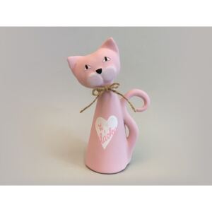 Kočka malá - růžová se srdíčkem Keramika Andreas