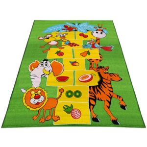 Kusový koberec dětský JE0350- Žirafa - zelená - 200x300 cm