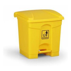Plastový odpadkový koš Leo, objem 30 l, žlutý