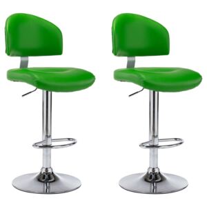 Barové stoličky Jumper - umělá kůže - 2 ks | zelené
