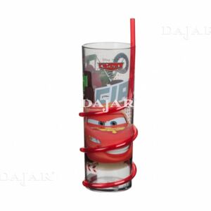 Melaminová sklenice s brčkem Cars II. 400 ml DISNEY