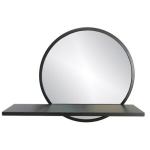 Zrcadlo nástěnné s poličkou RAMON černá