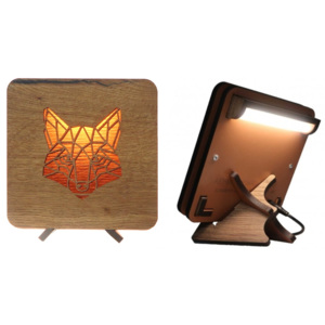 Lampička s motivem lišky Funkce lampičky: lampička s přímým světlem, barva podsvícení grafiky: ultra teplá, barva pohledové desky: dřevo žlutá