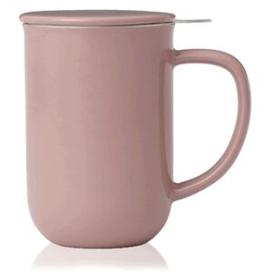 Porcelánový hrnek na čaj Minima Balance s nerezovým filtrem, 0,55 l, růžový
