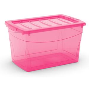 KIS Plastový úložný box Omnibox M Růžový 30 L