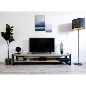 TV stolek Singapur Velikost: 1680 x 400 (mm), Odstín kovu: Černý matný práškový lak - 9005 FS