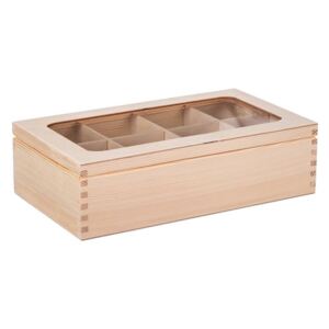 Foglio Dřevěná krabička s plexisklem - 8 přihrádek