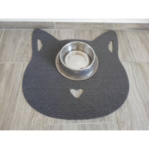 Podložka pod misku Animal Decore - 902 - šedá / Kočka 52 x 53 cm