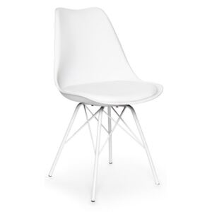 Bílá židle s bílým podnožím z kovu loomi.design Eco