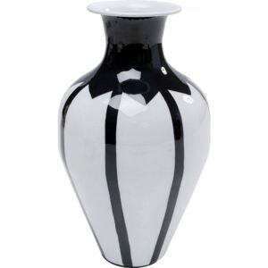 KARE DESIGN Černobílá kovová váza Bohemian 24cm