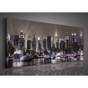 Postershop Obraz na plátně: Noční New York - 145x45 cm