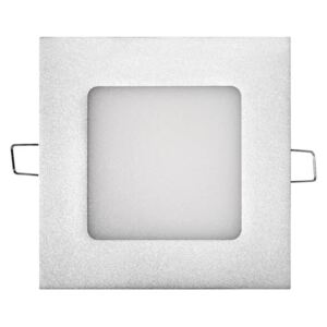 Vestavný LED panel, 6W, denní bílá, 12x12cm, hranatý, stříbrný