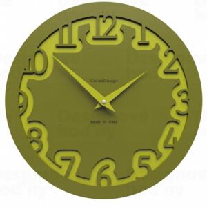 Designové hodiny 10-002 CalleaDesign Labirinto 30cm (více barevných verzí) Barva zelená oliva-54