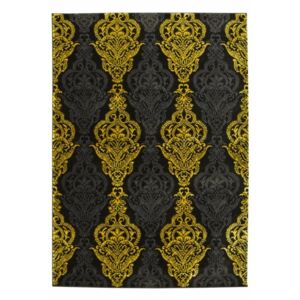 Moderní kusový koberec FESTIVAL 2746A černý / žlutý Rozměr: 60x100 cm
