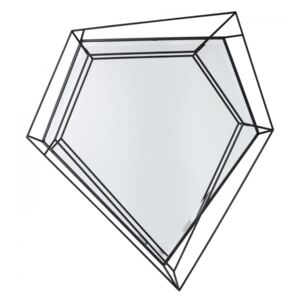 KARE DESIGN Zrcadlo Wire Diamond Schwarz 104×92 cm, Vemzu