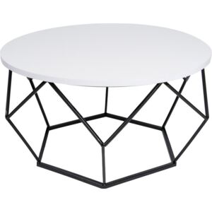DekorStyle Konferenční stolek Diamond 70 cm bílo-černý