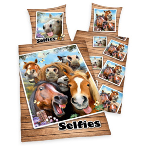 Herding Povlečení Koně selfie - 140x200, 70x90 - 100% bavlna