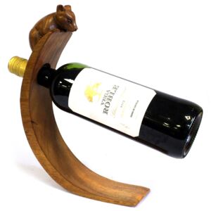 Dřevěný stojan na víno - Myš