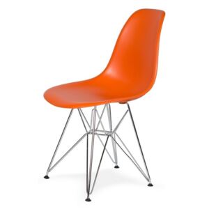 KHome Židle 130-DPP sicilský oranž #08 PP + nohy chromové