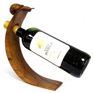 Dřevěný stojan na víno - Šnek