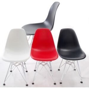 Design2 Židle JUNIORP016 červená, chrom. nohy