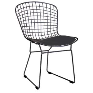 KHome Židle NET soft - černá / černý polštář