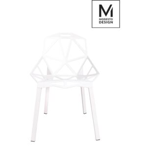 KHome MODESTO židle SPLIT mat bílá - polypropylén, kovový základ