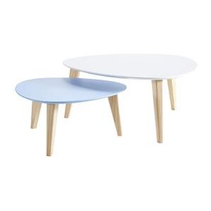 Konferenční stolek STONE sada 2 ks bílý/modrý