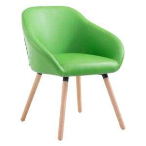 Jídelní / konferenční židle Ken syntetická kůže, přírodní (buk), zelená