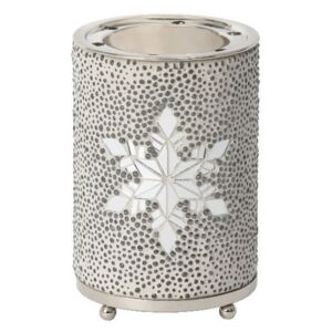 Yankee Candle - aromalampa Twinkling Snowflake (Aromalampa v luxusní stříbřité kolekci vzdává hold kráse sněhových vloček. S ní bude výzdoba vašeho domova prostě perfektní.)