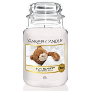Yankee Candle - vonná svíčka Soft Blanket (Jemná přikrývka) 623g (Zabalte se do sladkých snů s nejněžnější ukolébavkou čistých citrusů, luxusní vanilky a hřejivé ambry. Tato vůně je opravdu nádherná, nevtíravá, něžná a krémová.)