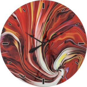 KARE DESIGN Nástěnné hodiny Glass Chaos Fire O 80 cm