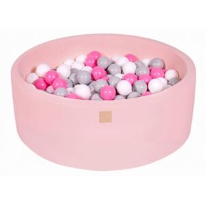 MeowBaby Suchý bazének s míčky 90x30cm s 200 míčky, růžová: bílá, šedá, růžová