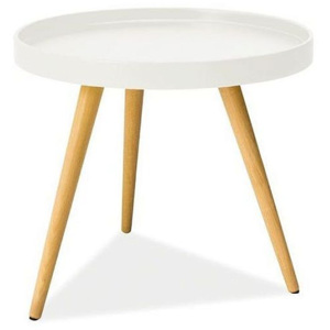 Konferenční stolek CROOS C, 45x50x50, bílá/buk