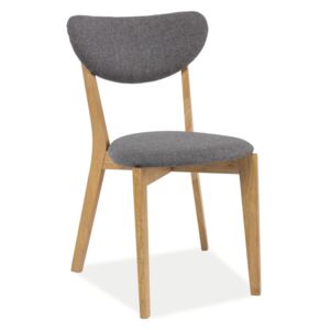 Jídelní židle - ANDRE, čalouněná, dřevěné nohy, šedá