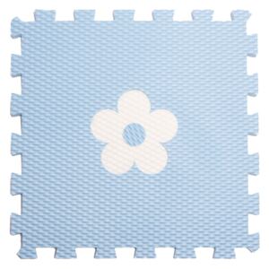 Vylen Pěnové podlahové puzzle Minideckfloor s kytkou Barevné varianty: Světle modrý s bílou kytkou 340 x 340 mm
