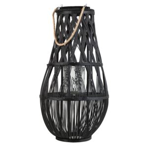 Proutěný lampion černý 75 cm TONGA