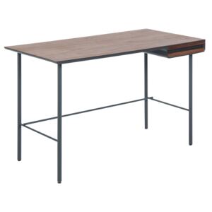 Grafitově černý dřevěný pracovní stůl LaForma Mahon 120x60 cm