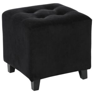 Pouf sedadlo v černé barvě, místnost pouf, pouf pro obývací pokoj, glamour pouf, čalouněný pouf, pouf na nohy, nábytek do obývacího pokoje